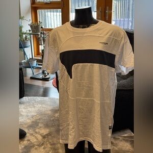 G-Star White and Black Short Sleeve Tee